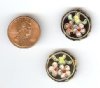 2 18x6mm Black Cloisonné Disks